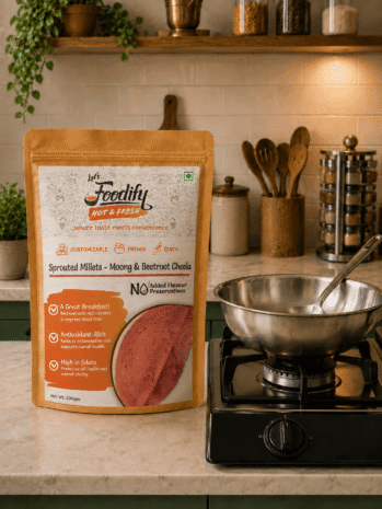 Sprouted Millets & Beetroot Cheela