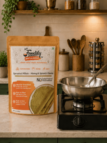 Sprouted Millets & Spinach Cheela
